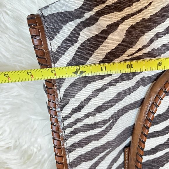 Michael Kors Hamilton Whipped Tiger Animal Print Canvas Brown Hand Shoulder Bag - Picture 7 of 12